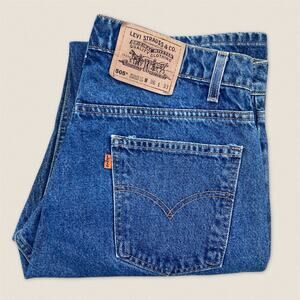 Vintage 505 Levi’s Regular Fit Straight Leg Jeans Orange Tab - Size 34 x 32